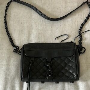 Rebecca Minkoff Black Woven Leather Crossbody